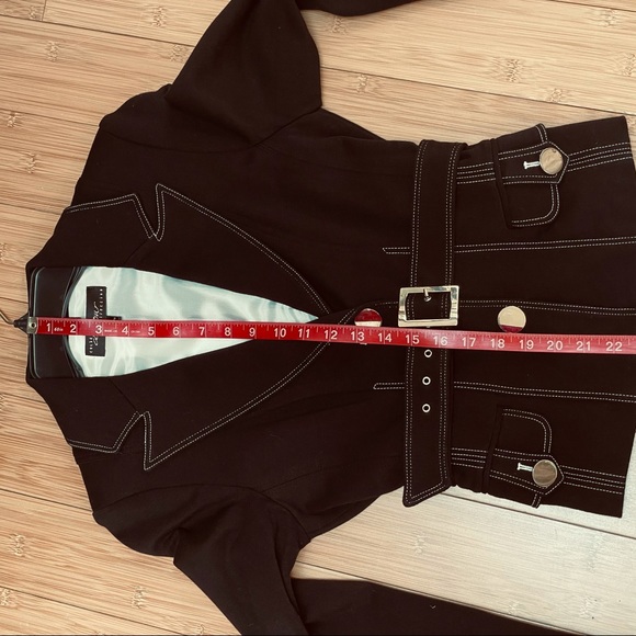 Cache Contour Collection Belted Jacket Black Sz S - Picture 16 of 16